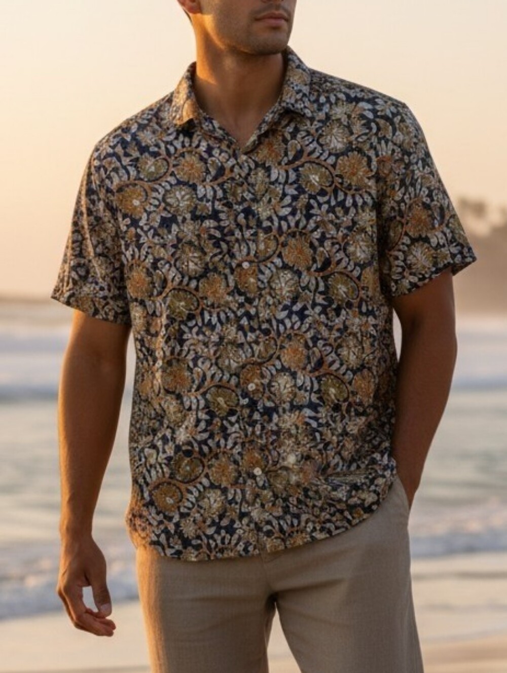 Slate & Stone Short Sleeve Floral Print Button Up Shirt
